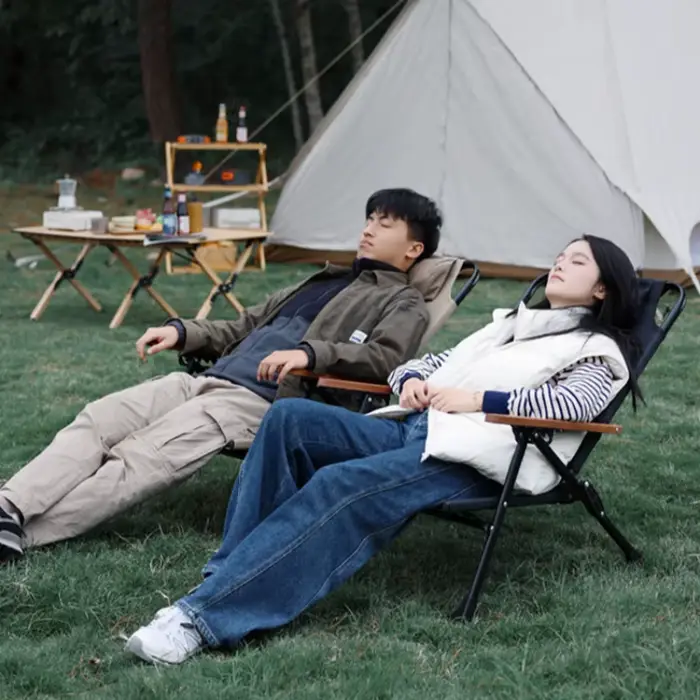 Chaise de camping à dossier haut