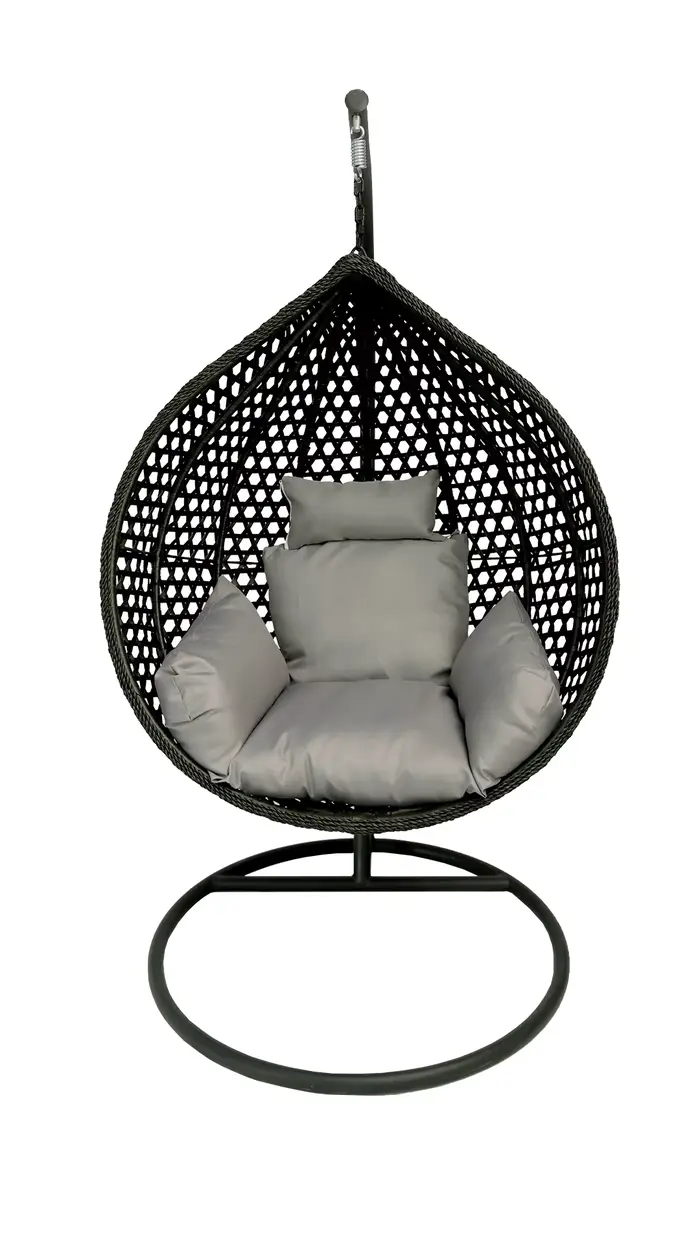 Vente en gros Design de mode mobilier d'extérieur jardin pliant osier rotin suspendu panier à oeufs 