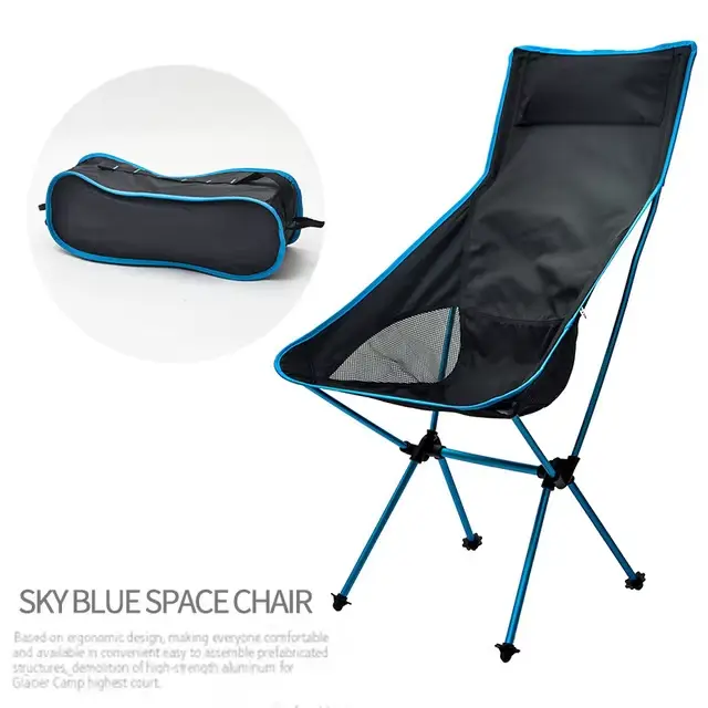 Chaise de lune légère pêche légère Camping BBQ chaises pliant étendu randonnée siège jardin ultra-lé