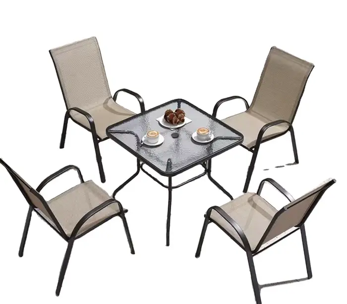 Ensemble de chaises de salle à manger de jardin bon marché pour l'extérieur, tous temps, ensemble de