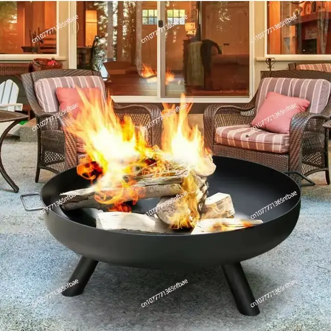 Foyer extérieur rond – Chauffage portable au bois et au charbon