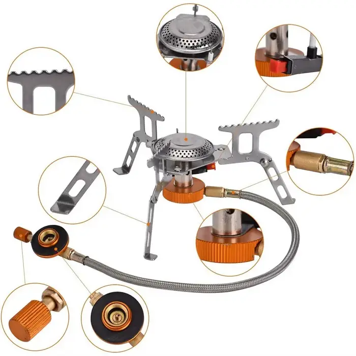 Réchaud à gaz de camping Pandatour, brûleur extérieur touristique, chauffage puissant, cuisinière de tourisme, barbecue, fournitures de tourisme, pique-nique, pliable