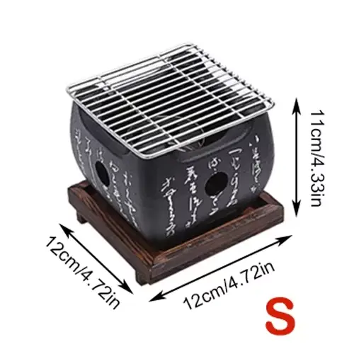 Gril portable sans fumée, barbecue coréen et japonais, four à charbon de bois, réchaud à alcool, pou