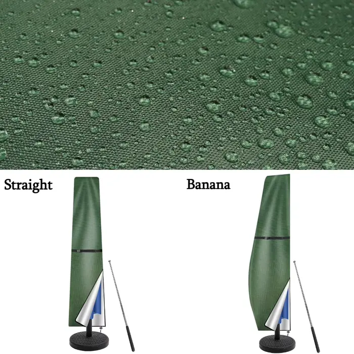 Housse de parasol de patio en tissu Oxford imperméable avec fermeture éclair et support, compatible 