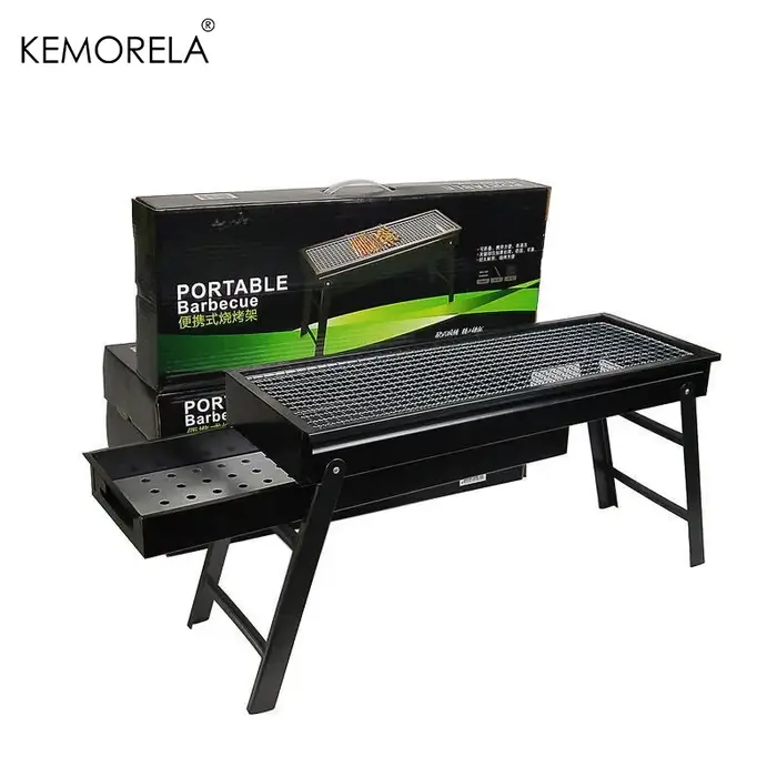 Gril de Barbecue pliable et Portable de 60CM, grand brûleur de pique-nique de Camping en plein air,