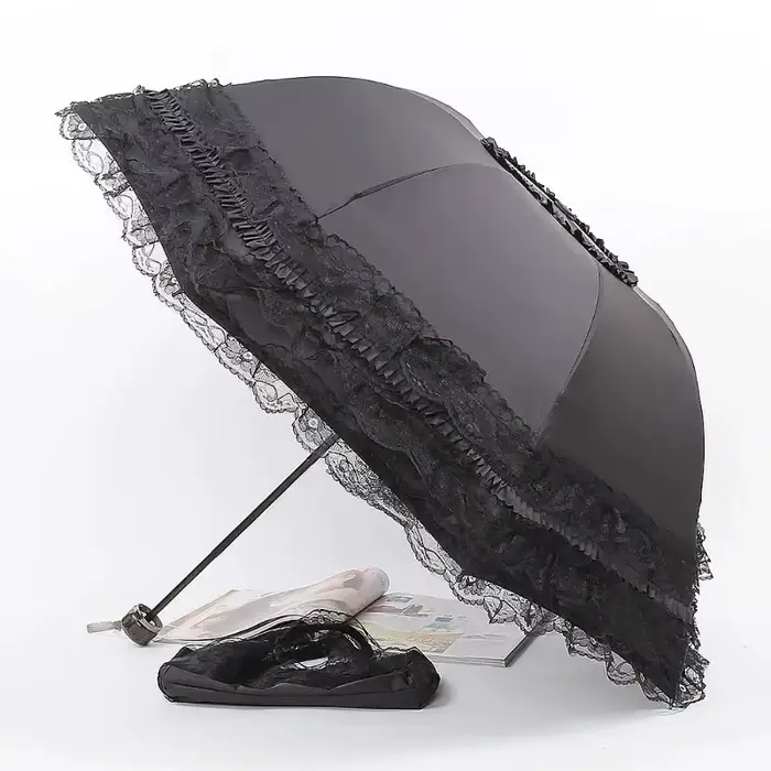 Parasol vintage en dentelle pliable