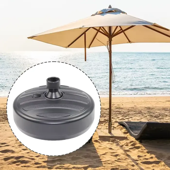 Base de Parasol ronde 13L, Support de poteau de parapluie rempli de sable/eau pour Patio extérieur,