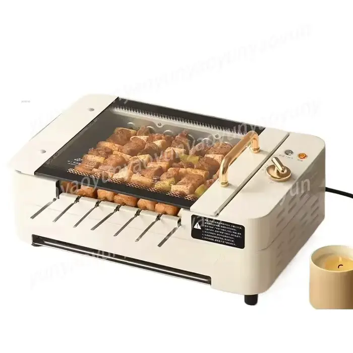 Barbecue Électrique Multifonctionnel Automatique Rotatif pour Intérieur avec Brochettes – Machine à