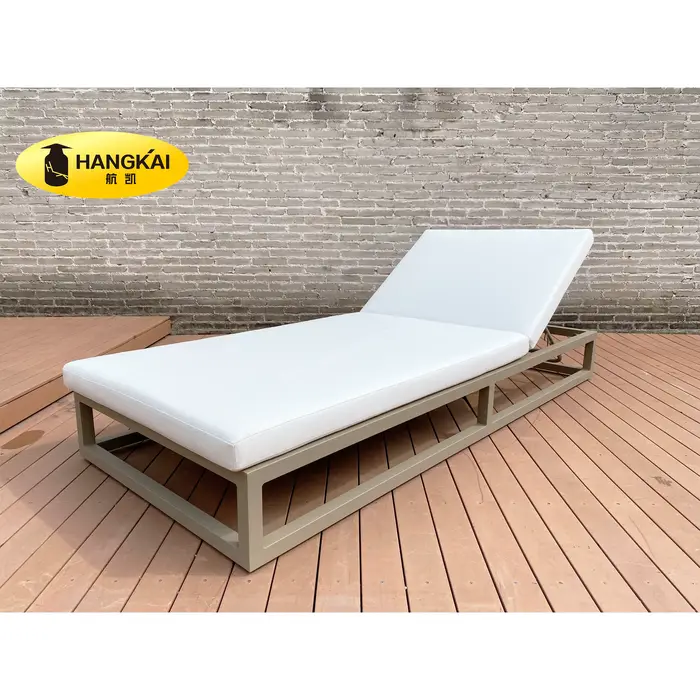 Chaise longue de patio en aluminium imperméable à l'eau pour piscine extérieure