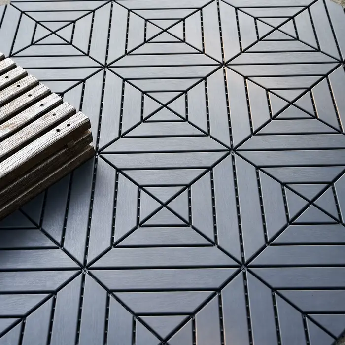 Carreaux de terrasse imbriqués en plastique, carreaux carrés étanches, utilisation par tous les temp
