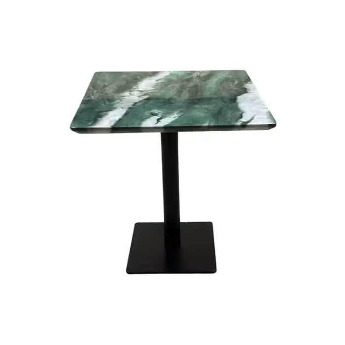 Table basse carrée de meubles de jardin de restaurant en marbre vert de 80Cm