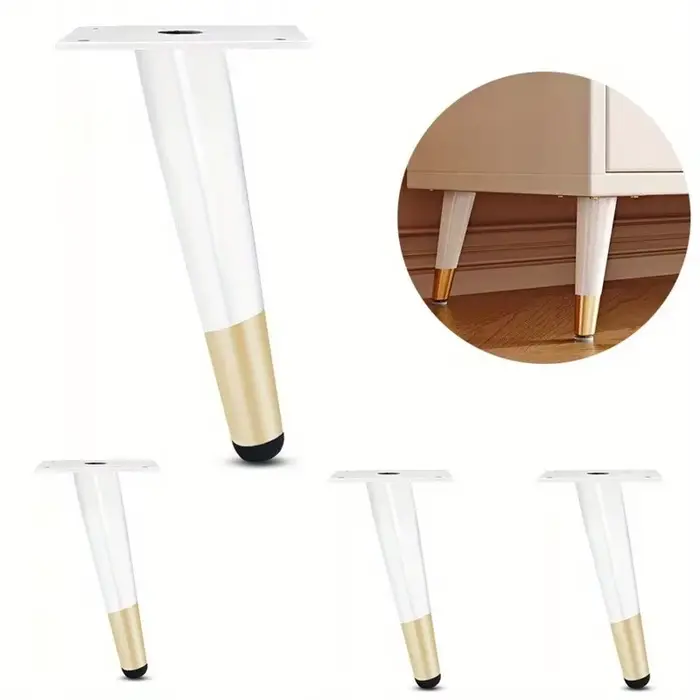 4 pièces 10cm pieds de meuble TV en métal pieds de canapé de luxe cône Oblique pieds de Table basse 