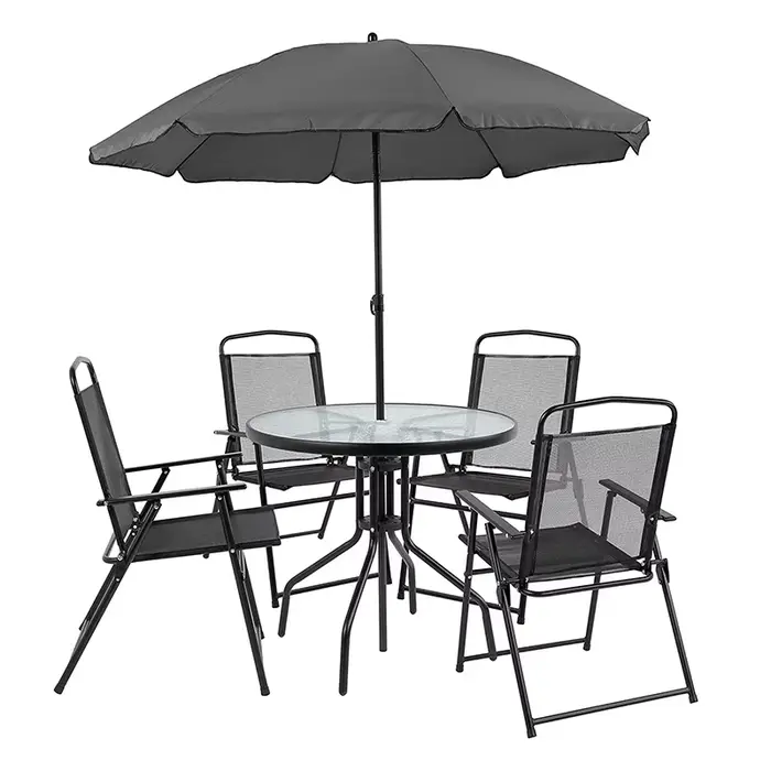 Ensemble de chaises de Table de Style européen et américain avec parapluie pliable pour salle à mang