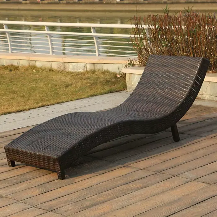 Rotin léger chaise pliante jardin plage piscine chaise pliante lit de repos inclinable Silla Playa p