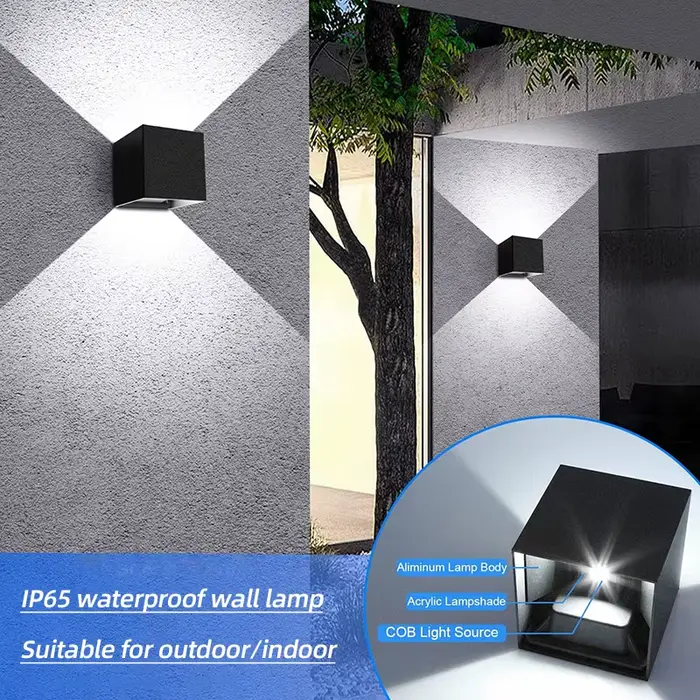 Aluminium Applique murale Led Exterieur IP65 Etanche Appliques murales intérieur Angle de Faisceau R