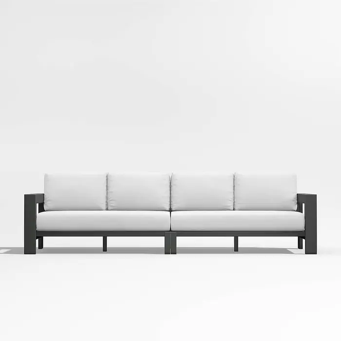 Canapé de jardin en aluminium au Design moderne de luxe, mobilier d'extérieur à trois places avec Pa