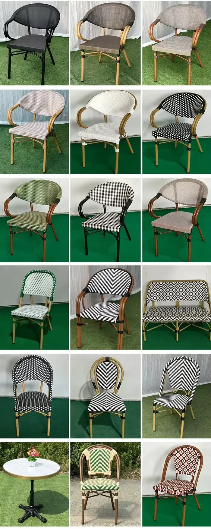 Canapé en rotin d'extérieur, café, jardin, bambou, rotin PE écologique, imperméable, durable, chaise