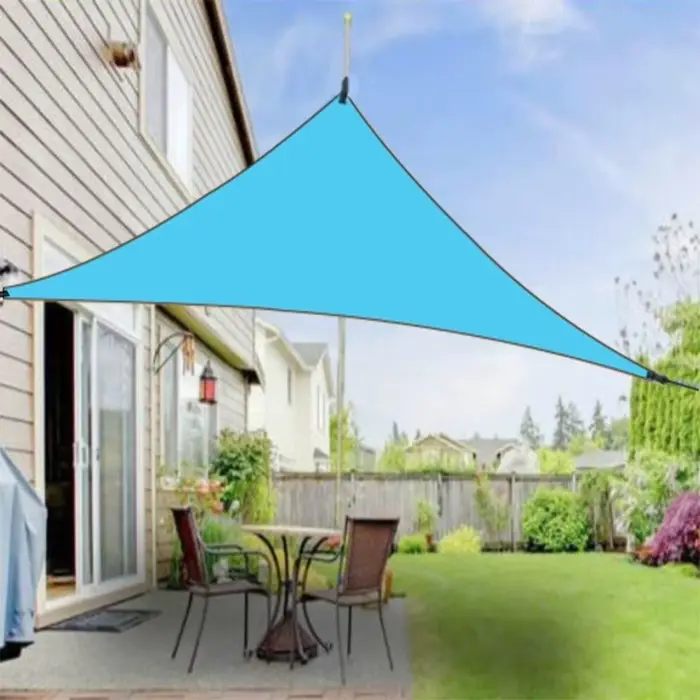Abri solaire triangulaire étanche avec cordes, auvent extérieur de taille 3x3x3M, pare-soleil triang