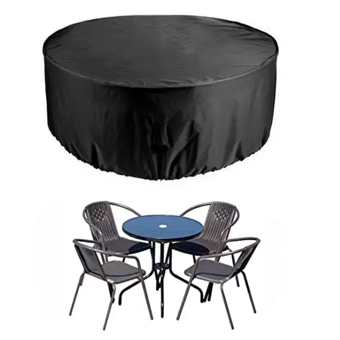 Couverture de Table ronde de jardin extérieur-tissu Oxford, anti-poussière, imperméable au soleil, p