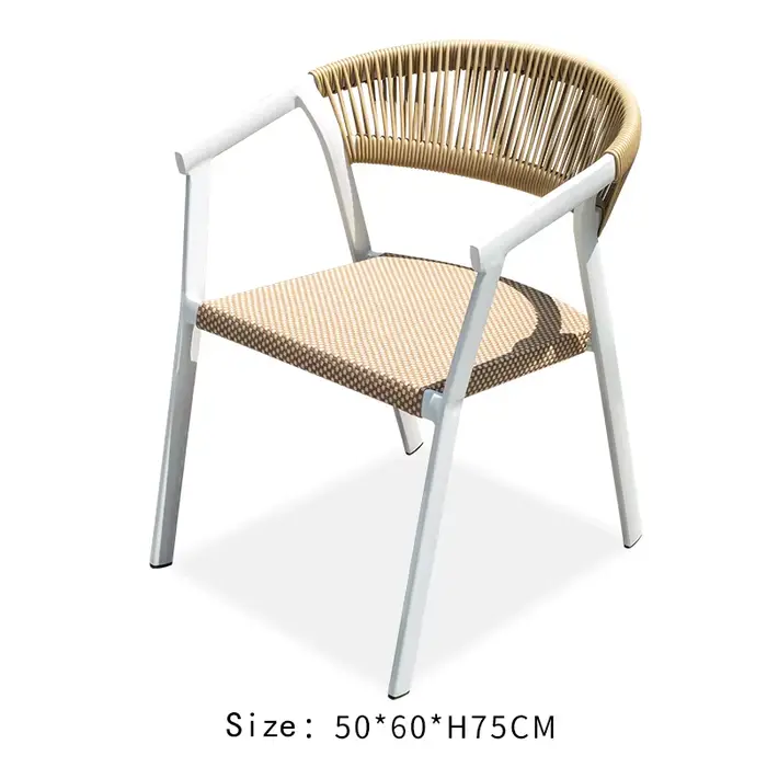 Vente chaude en gros chaises de jardin 4 pièces chaises d'extérieur moderne PE rotin cadre en alumin