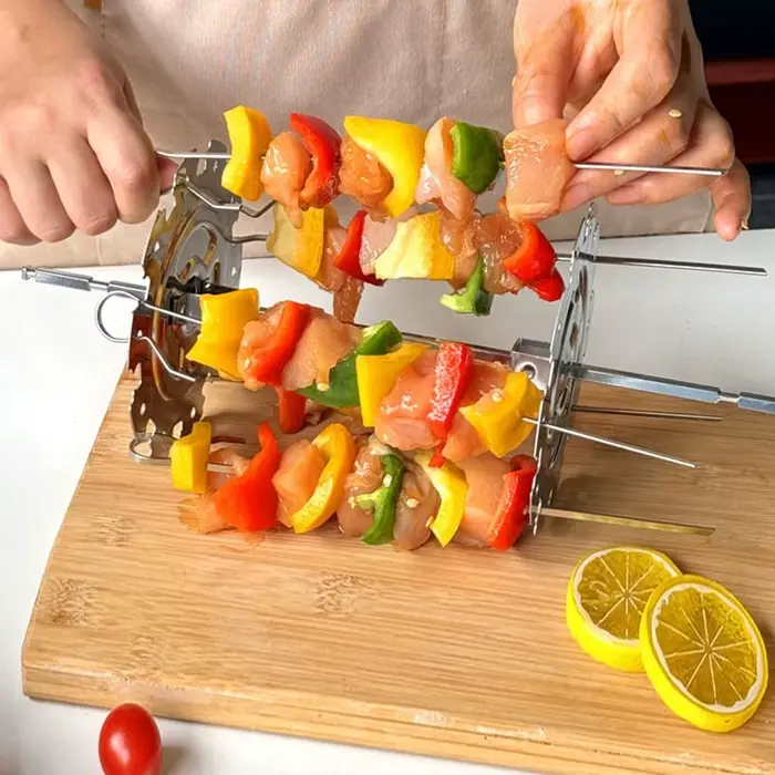Grill de Barbecue rotatif en acier inoxydable