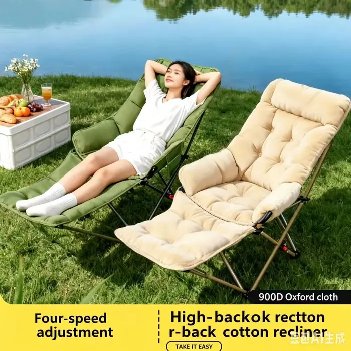 Chaise pliante rembourrée en coton pour s'asseoir et s'allonger
