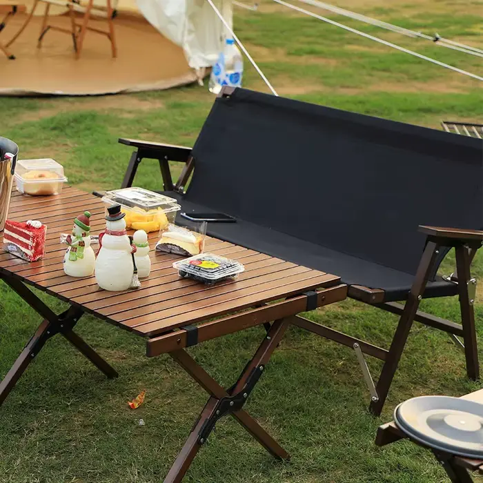 Chaise pliable pour 2 personnes pour extérieur, jardin, camping et glamping