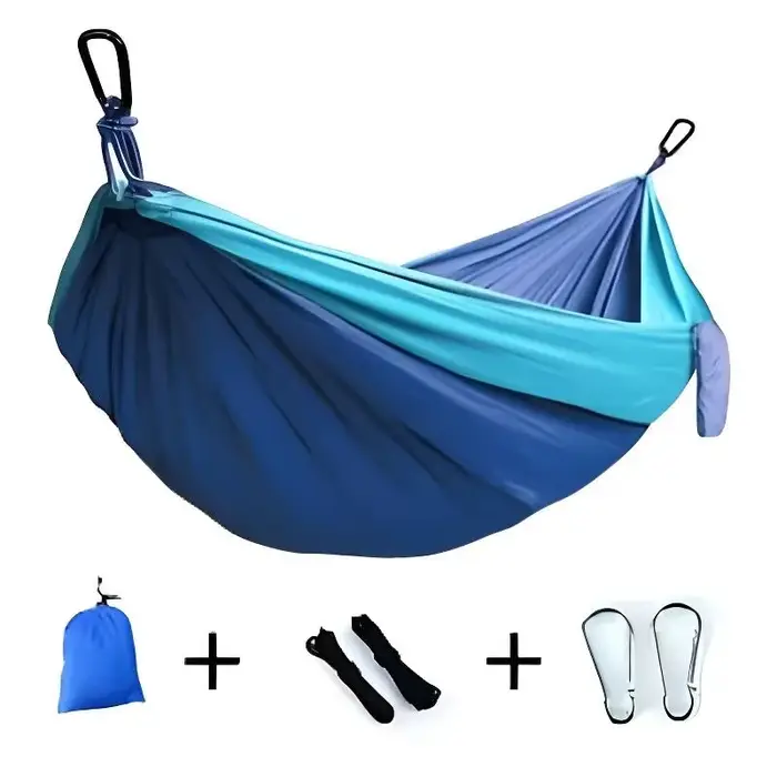 Hamac de voyage ultraléger, capacité de 661,39 lb, respirant, séchage rapide, avec 2 mousquetons et