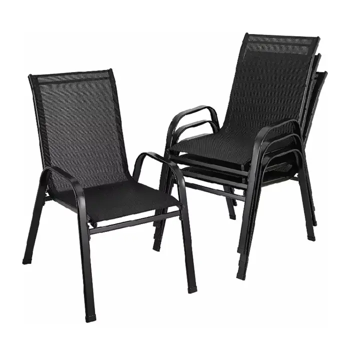 Chaises de jardin pliantes en acier et tissu Teslin, dossier haut, chaise de balcon, chaise de campi