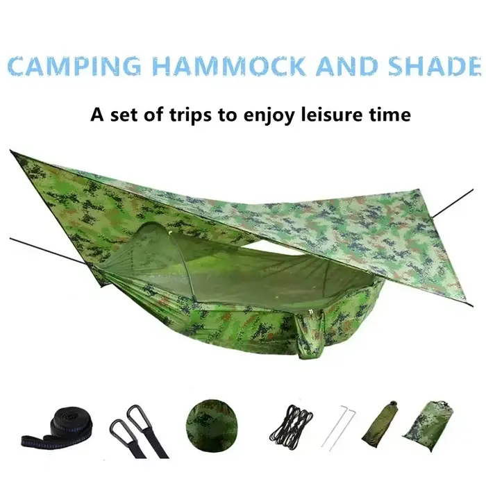 Hamac de Camping Portable Pop-Up avec moustiquaire et abri solaire