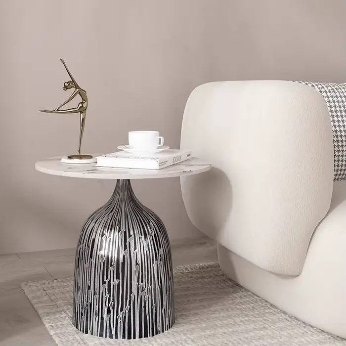 Lumière de luxe moderne Simple maison salon dalle de roche Table canapé