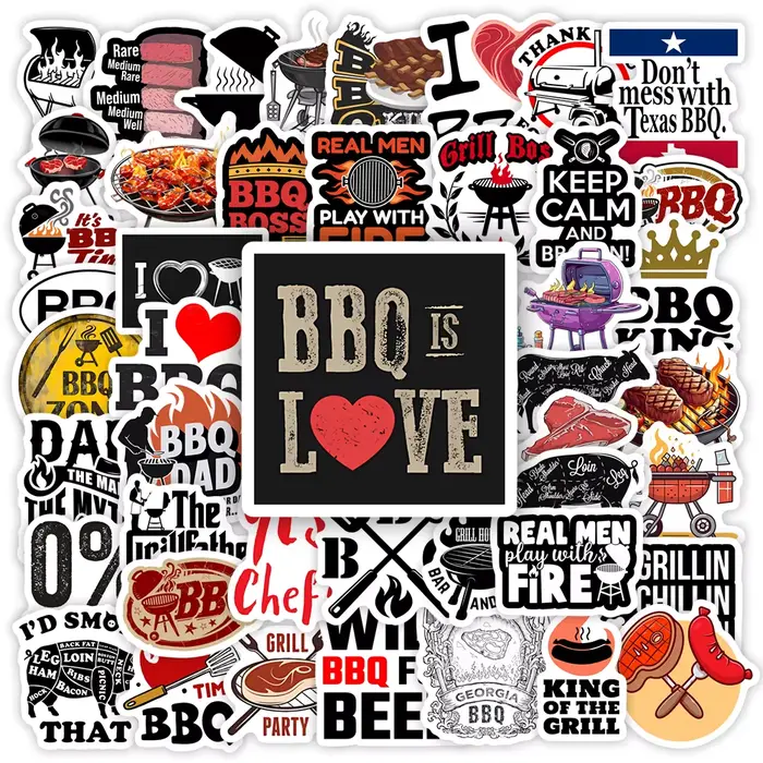 Barbecue BBQ Smokey Kebab autocollants nourriture bricolage cadeau jouets décalcomanie pour Scrapboo