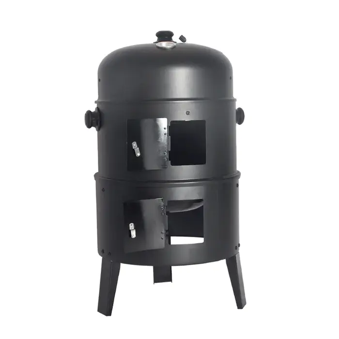 Grill à charbon de bois pour barbecue extérieur 3 en 1, barbecue, fumeur avec thermomètre