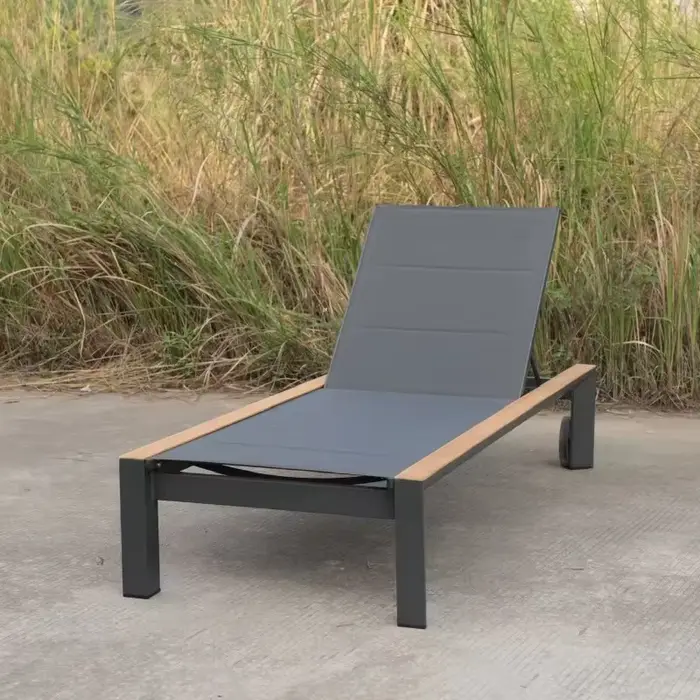 Chaise longue de jardin en aluminium au design moderne, imperméable, inclinable, pour hôtel, resort 