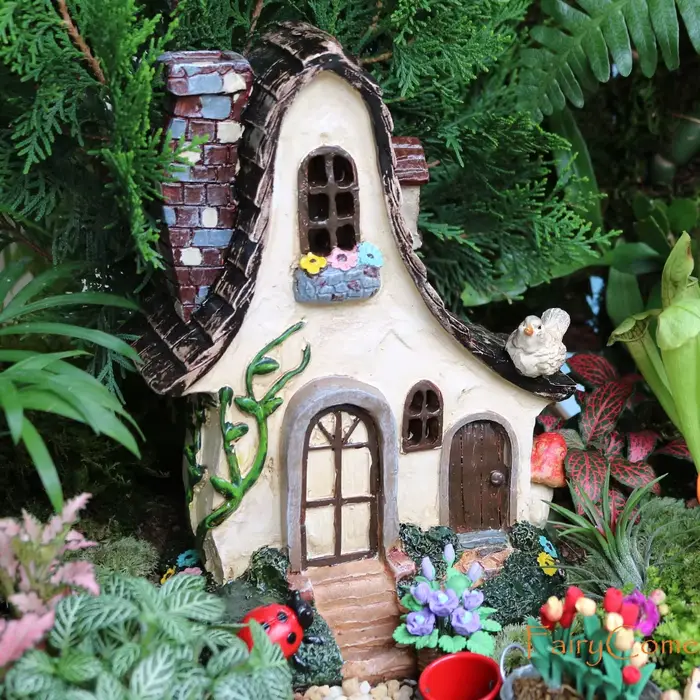 DegradHouse-Grande villa de jardin l'inventaire rustique, chalet en résine, décor de jardin nickel é