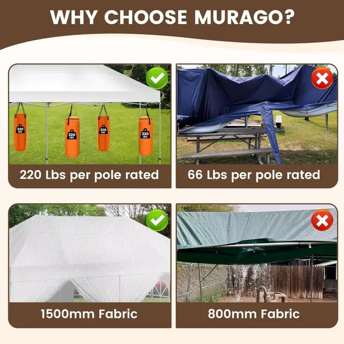 Tente à baldaquin Pop-Up Portable 10X20', auvent extérieur pliable et étanche, tonnelle robuste, par