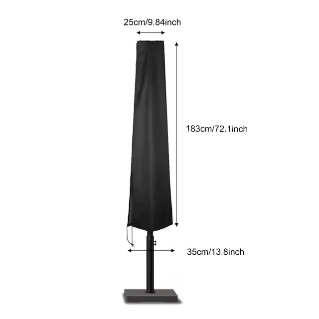 Housse de protection pour parasol de cour, housse de parasol solaire robuste avec poteau de support 