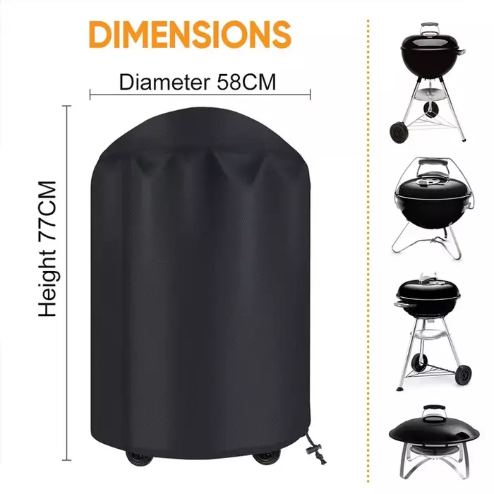 1 pièces bouilloire BBQ couverture étanche Barbecue couverture diamètre 77CM/58CM extérieur étanche