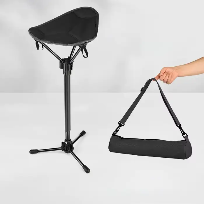 Tabouret trépied portable pliable, hauteur réglable, chaise de pêche télescopique, siège de camping 