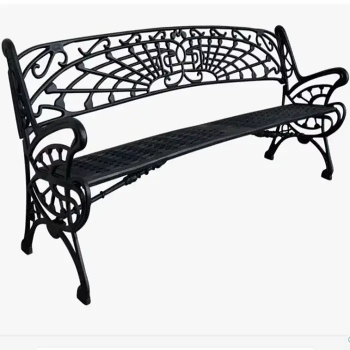 Banc de jardin banc de loisirs en plein air chaise de dossier en fonte banc de cour Plaza, pieds de 