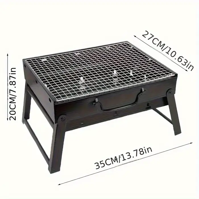 Barbecue portable au charbon de bois en acier inoxydable, mini barbecue d'extérieur pour le camping,