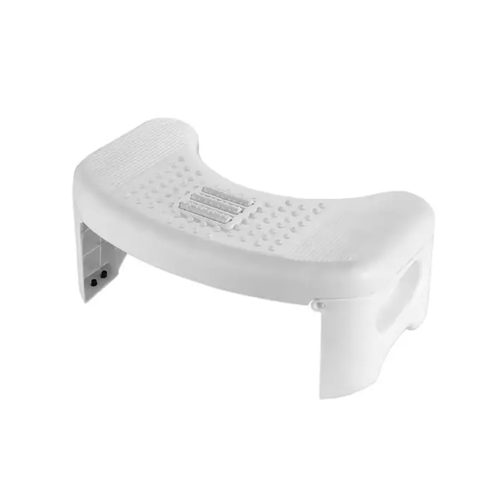 Repose-pieds pliant circulaire PP, tabouret de toilette domestique, conception à rouleaux inclinés, 
