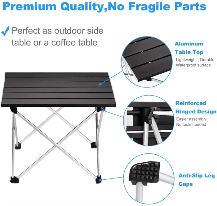 Table de Camping pliante Portable ultralégère, bureau de dîner en plein air, alliage d'aluminium hau