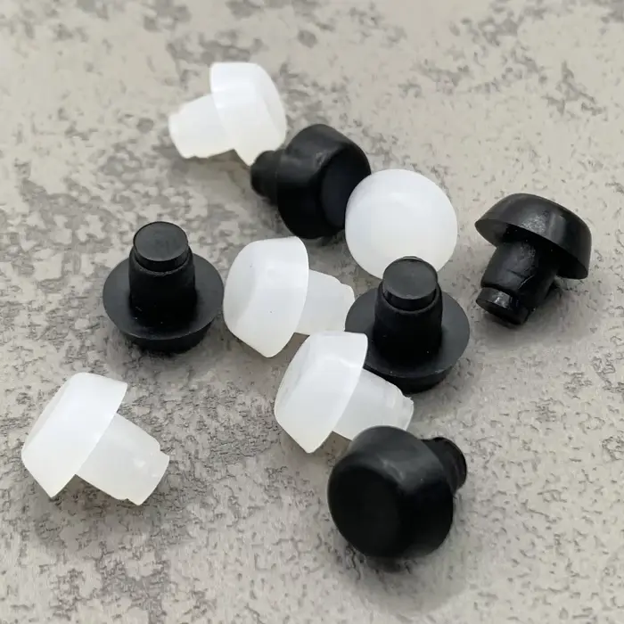 50 pièces 6mm dessus en verre meubles de Table pare-chocs intégré avec tige en caoutchouc trou de vi