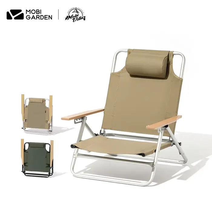 MOBI GARDEN Camping réglable bas inclinable Portable chaise de loisirs en plein air avec dossier en 