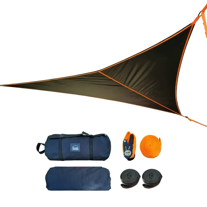 Hamac Triangulaire de Camping en Plein Air Suspendu Hors du Sol Hamac Aérien Portable Anti-Basculeme
