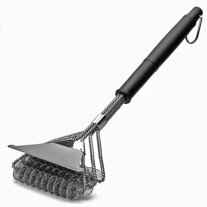 Brosse de nettoyage de barbecue sûre sans poils, en acier inoxydable résistant à la rouille, accesso