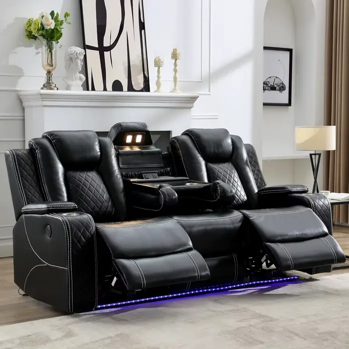 TODRANI Canapé inclinable électrique 0 gravité avec chargeur sans fil, lampadaires LED, lampe de lec