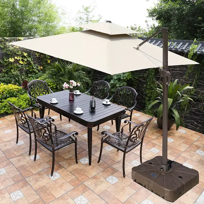 Ensemble de chaises et de table de bistro en fonte d'aluminium pour jardin, salle à manger extérieur