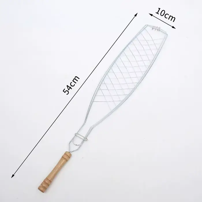 Pince à barbecue avec manche en bois, pince à poisson robuste pour cuisines et restaurants, outils d